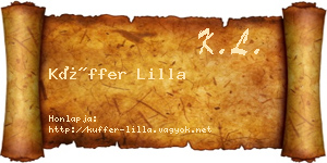 Küffer Lilla névjegykártya